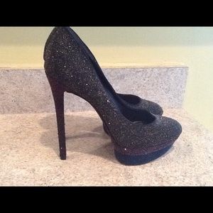 Brian Atwood platform badazz pumps DARK SPARKLE NWT SIZE 8.5 😱😱😱